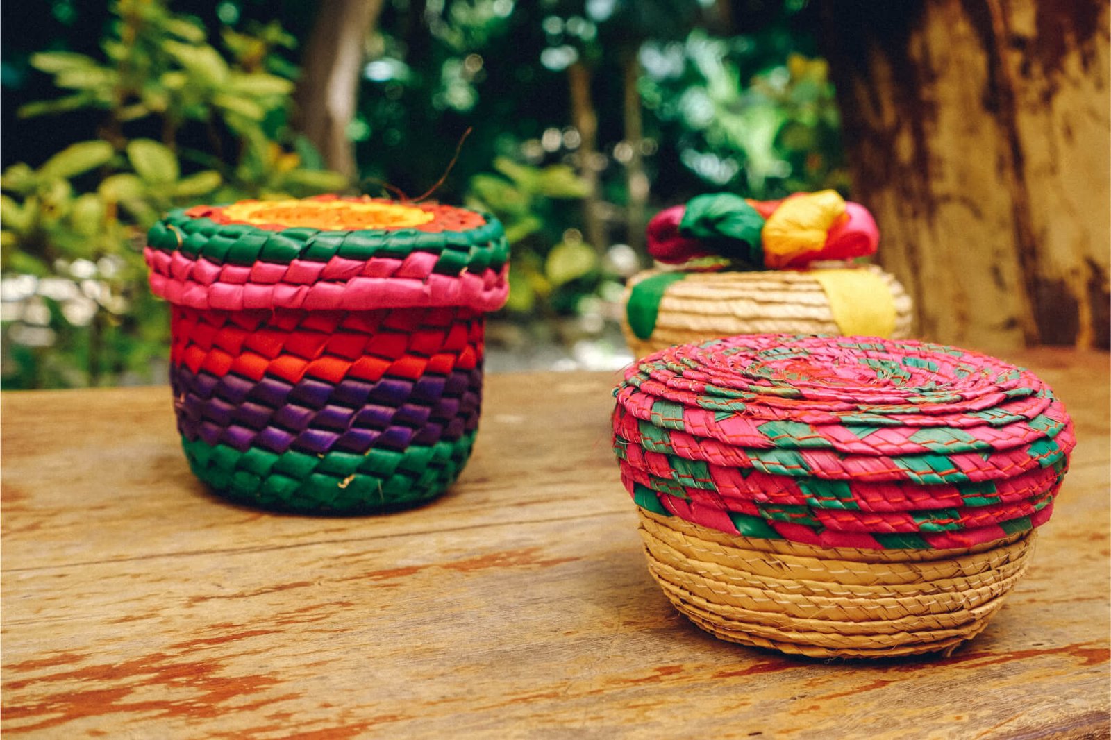 Three Mexican Handcraft In A Wooded Table 2023 11 27 05 14 52 Utc