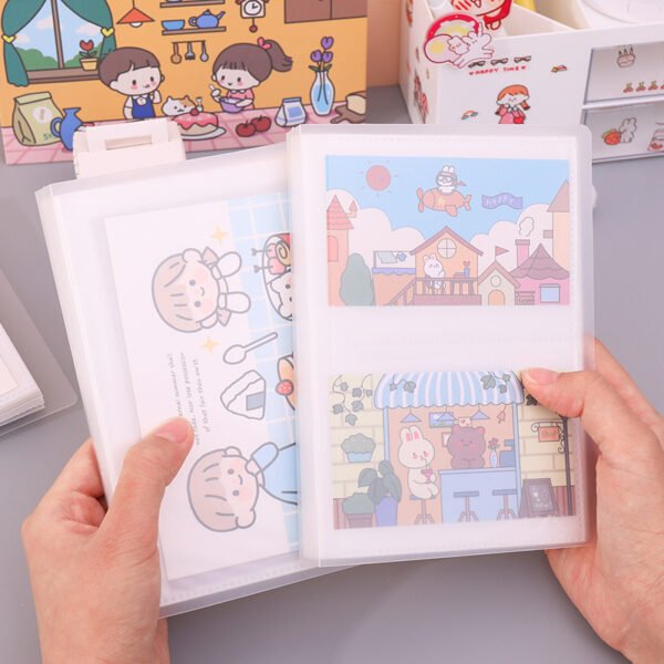 Business Card Booklet Card Holder Postcard Storage Book Frosted Transparent Bank Card Case - Image 5